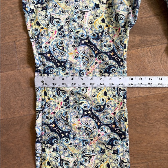 Free People Maui Paisley Wide Leg Crop Patch Pocket Cotton Pants Size 10 - Picture 8 of 11